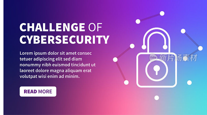 Cybersecurity Act Banner on Holographic Gradient Background